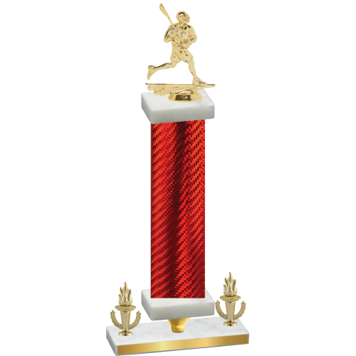 Premium Single Red Carbon Fiber Victory Lacrosse Trophy