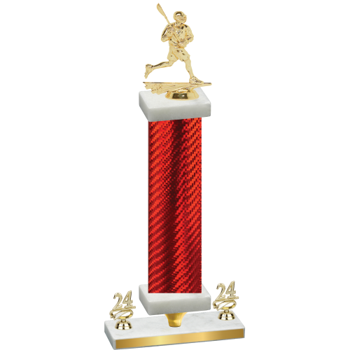 Premium Single Red Carbon Fiber Year Lacrosse Trophy