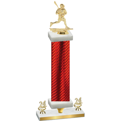 Premium Single Red Carbon Fiber Year Lacrosse Trophy