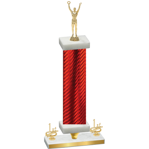 Premium Single Red Carbon Fiber First Place Victory Trophy