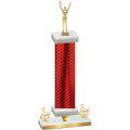 Premium Single Red Carbon Fiber Third Place Victory Trophy