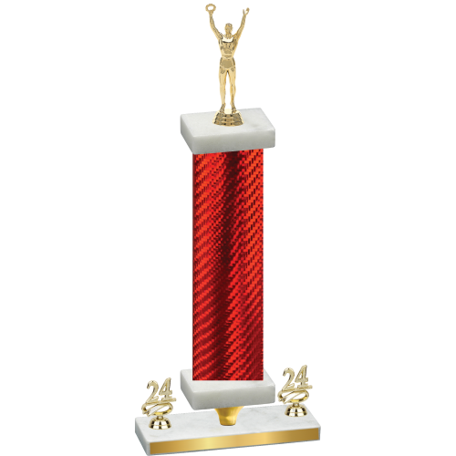 Premium Single Red Carbon Fiber Year Victory Trophy