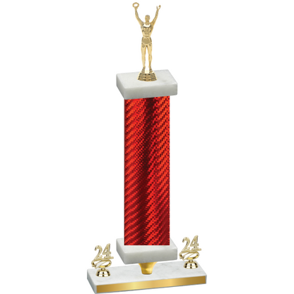 Premium Single Red Carbon Fiber Year Victory Trophy