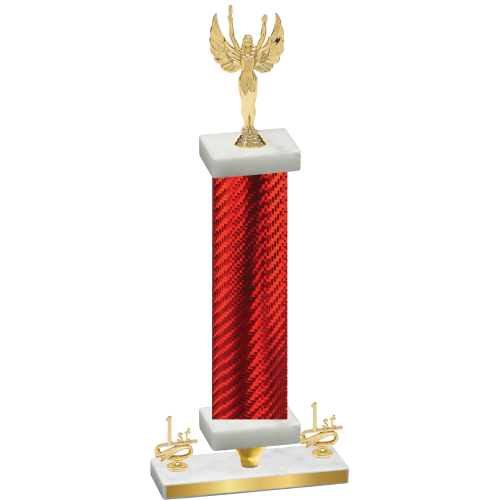 Premium Single Red Carbon Fiber First Place Victory Trophy