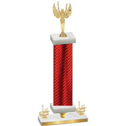 Premium Single Red Carbon Fiber First Place Victory Trophy