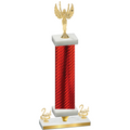 Premium Single Red Carbon Fiber Second Place Victory Trophy