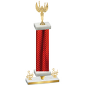 Premium Single Red Carbon Fiber Third Place Victory Trophy