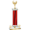 Premium Single Red Carbon Fiber Fourth Place Victory Trophy