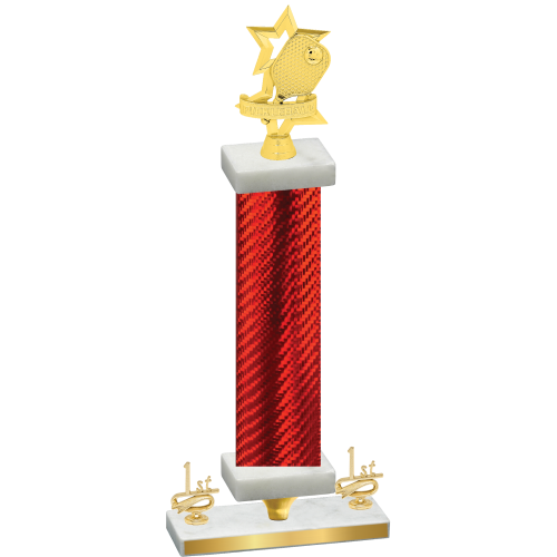 Premium Single Red Carbon Fiber First Place Pickleball Trophy