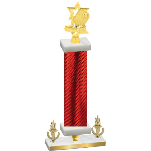 Premium Single Red Carbon Fiber Victory Pickleball Trophy