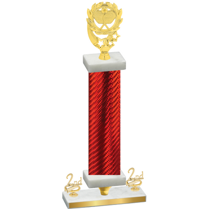 Premium Single Red Carbon Fiber Second Place Pickleball Trophy