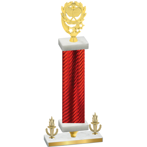 Premium Single Red Carbon Fiber Victory Pickleball Trophy