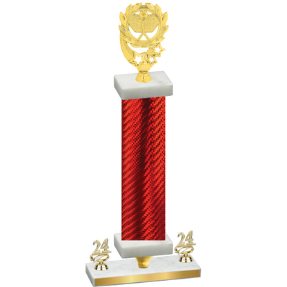 Premium Single Red Carbon Fiber Year Pickleball Trophy