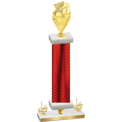 Premium Single Red Carbon Fiber First Place Pickleball Trophy