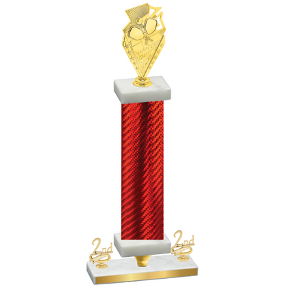 Premium Single Red Carbon Fiber Second Place Pickleball Trophy