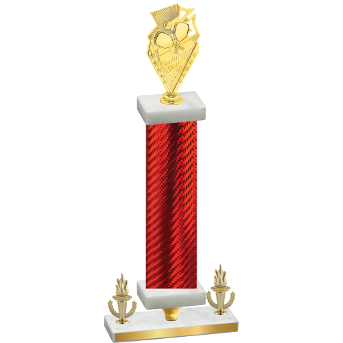 Premium Single Red Carbon Fiber Victory Pickleball Trophy