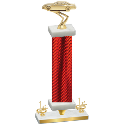 Premium Single Red Carbon Fiber First Place Cars Trophy