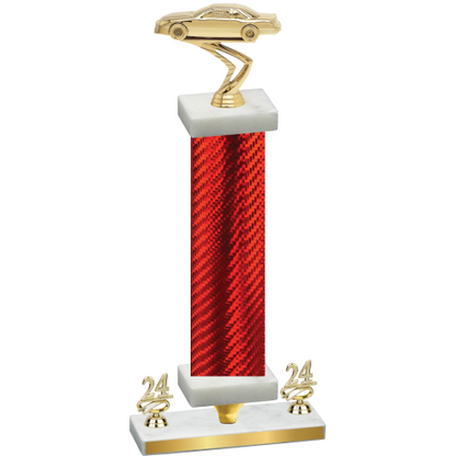 Premium Single Red Carbon Fiber Year Cars Trophy