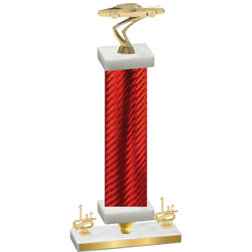 Premium Single Red Carbon Fiber First Place Cars Trophy