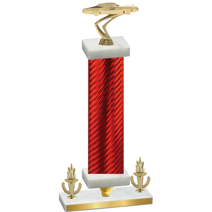 Premium Single Red Carbon Fiber Victory Cars Trophy