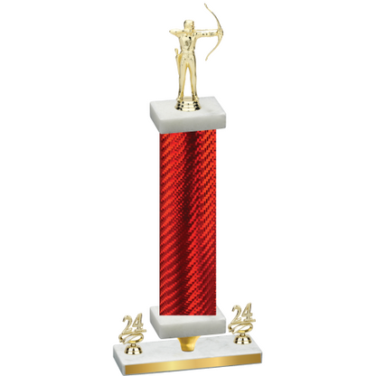 Premium Single Red Carbon Fiber Year Archery Trophy