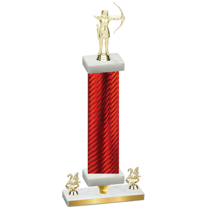 Premium Single Red Carbon Fiber Year Archery Trophy