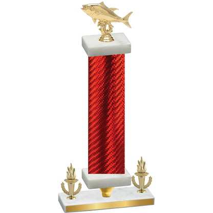 Premium Single Red Carbon Fiber Victory Fishing Trophy