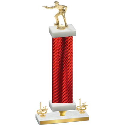 Premium Single Red Carbon Fiber First Place Shooter Trophy