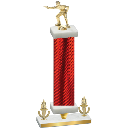 Premium Single Red Carbon Fiber Victory Shooter Trophy