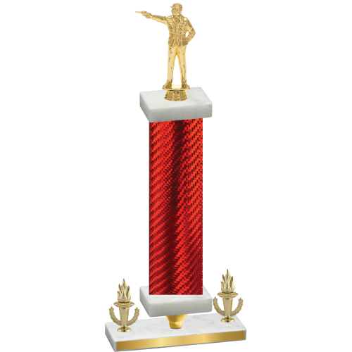 Premium Single Red Carbon Fiber Victory Shooter Trophy