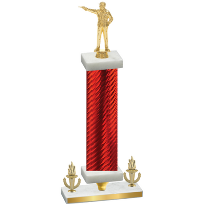 Premium Single Red Carbon Fiber Victory Shooter Trophy