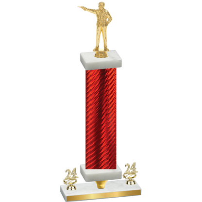 Premium Single Red Carbon Fiber Year Shooter Trophy