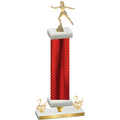 Premium Single Red Carbon Fiber Second Place Skater Trophy