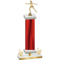 Premium Single Red Carbon Fiber Third Place Skater Trophy