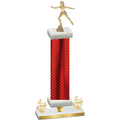 Premium Single Red Carbon Fiber Fourth Place Skater Trophy