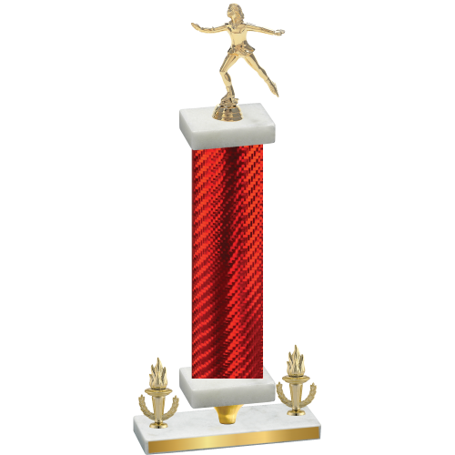 Premium Single Red Carbon Fiber Victory Skater Trophy