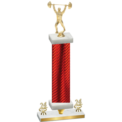 Premium Single Red Carbon Fiber Year Weights Trophy