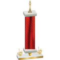 Premium Single Red Carbon Fiber First Place Chess Trophy