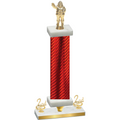 Premium Single Red Carbon Fiber Second Place Holiday Trophy