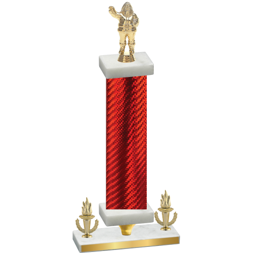 Premium Single Red Carbon Fiber Victory Holiday Trophy