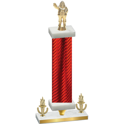 Premium Single Red Carbon Fiber Victory Holiday Trophy