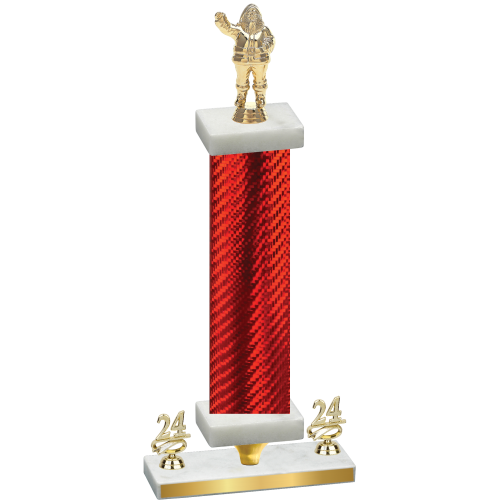 Premium Single Red Carbon Fiber Year Holiday Trophy