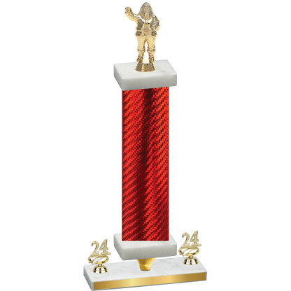 Premium Single Red Carbon Fiber Year Holiday Trophy