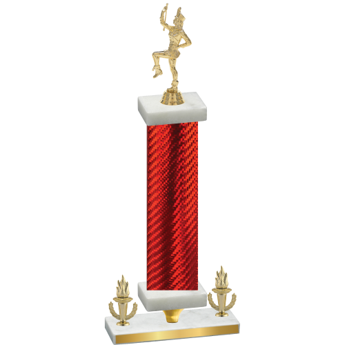 Premium Single Red Carbon Fiber Victory Majorette Trophy