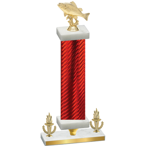 Premium Single Red Carbon Fiber Victory Fishing Trophy