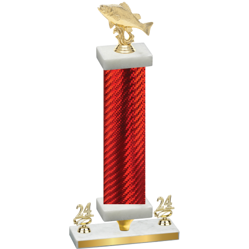 Premium Single Red Carbon Fiber Year Fishing Trophy