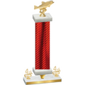 Premium Single Red Carbon Fiber Fourth Place Fishing Trophy