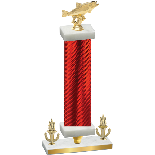 Premium Single Red Carbon Fiber Victory Fishing Trophy