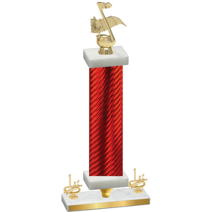 Premium Single Red Carbon Fiber First Place Music Trophy