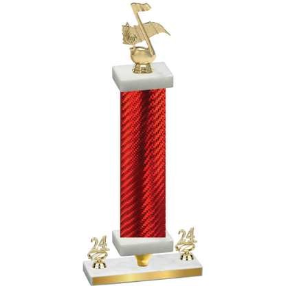 Premium Single Red Carbon Fiber Year Music Trophy